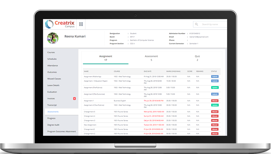 screenshot of Creatrix Campus